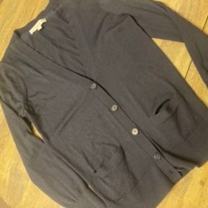 LOFT Navy Wool-blend Cardigan